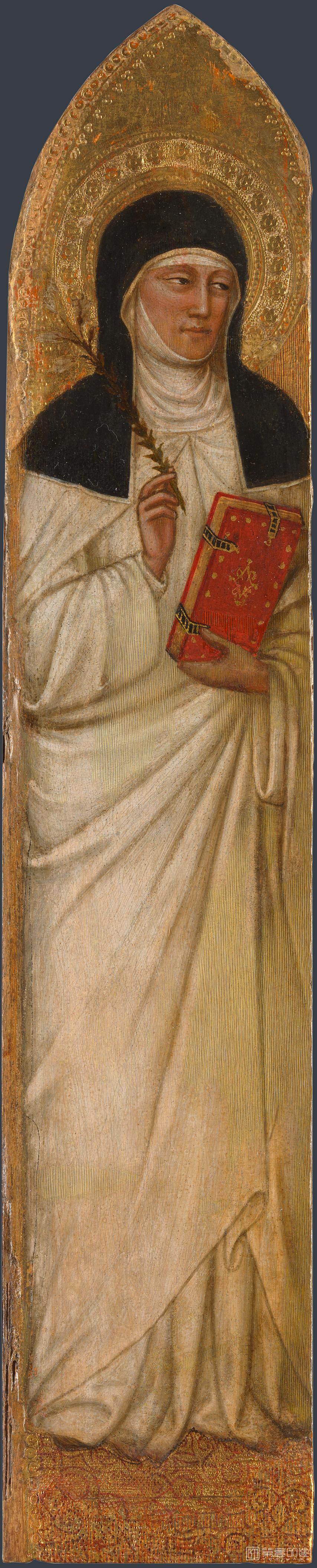 油画-大英博物馆藏画-Jacopo di Cione and workshop - Beata Paola-1322